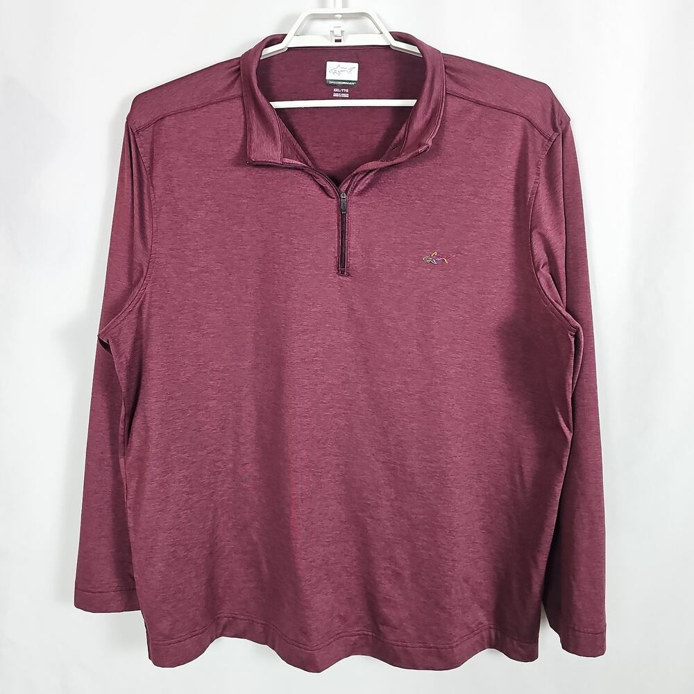 Greg Norman Pullover Men XXL Maroon 1/4 Zip Long Sleeve Golf Mock Neck Shirt